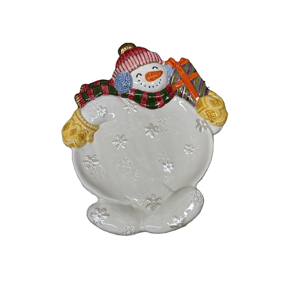 Fitz and Floyd Christmas Classic  Frosty Snowman Holiday Serving Tray